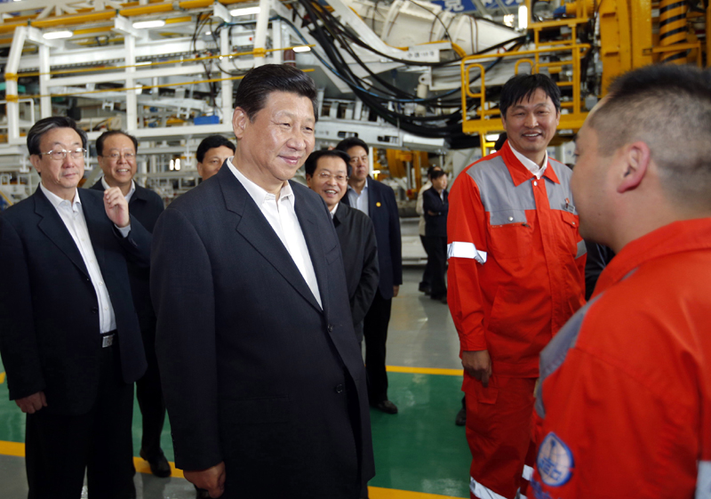 2014年5月10日，习近平在中国中铁工程设备集团有限公司调查