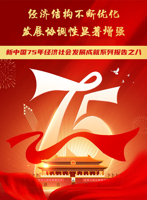 经济结构不休优化 发展协调性显著加强——新中国75年经济社会发展成就系列汇报之八