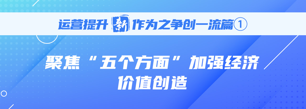运营提升“新”作为｜争创一流篇①：聚焦 “五个方面”加强经济价值创造